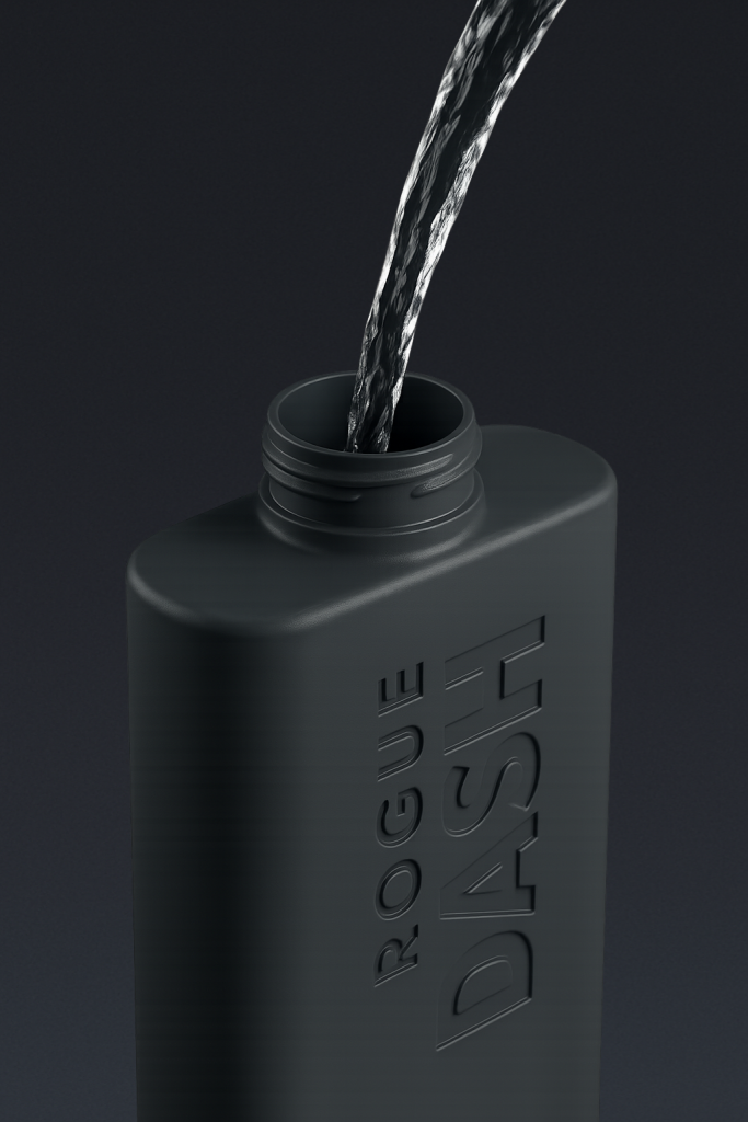 Rogue Dash refillable bottle being filled with water