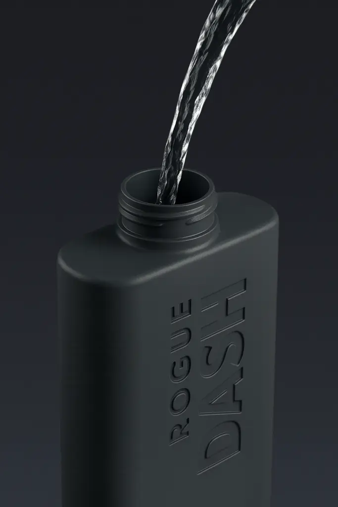 Rogue Dash refillable bottle being filled with water